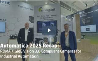 At Automatica 2025, Emergent Vision Technologies demonstrated 10, 25 and 100GigE area scan and line scan camera systems.
