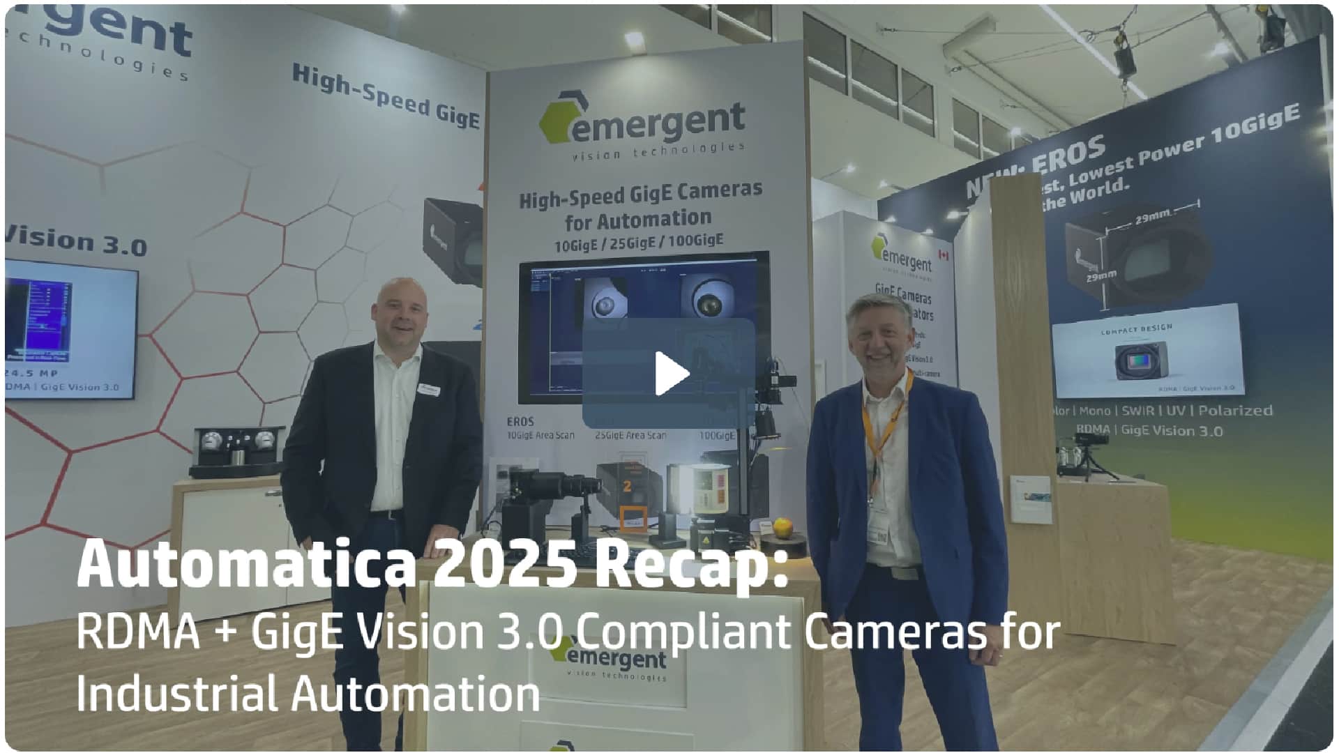 At Automatica 2025, Emergent Vision Technologies demonstrated 10, 25 and 100GigE area scan and line scan camera systems.